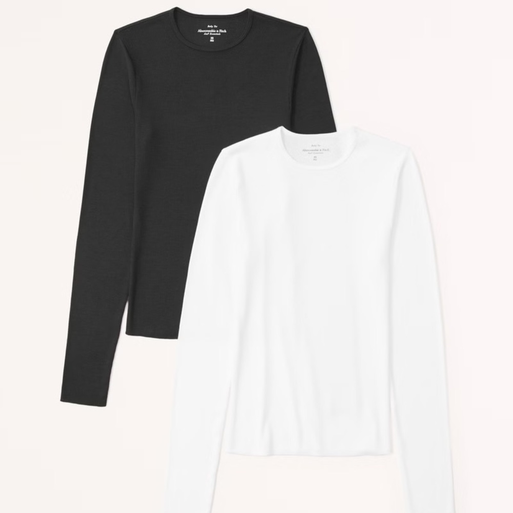 NWT! Abercrombie Long-Sleeve Featherweight Rib Tuckable Top - 2-pack